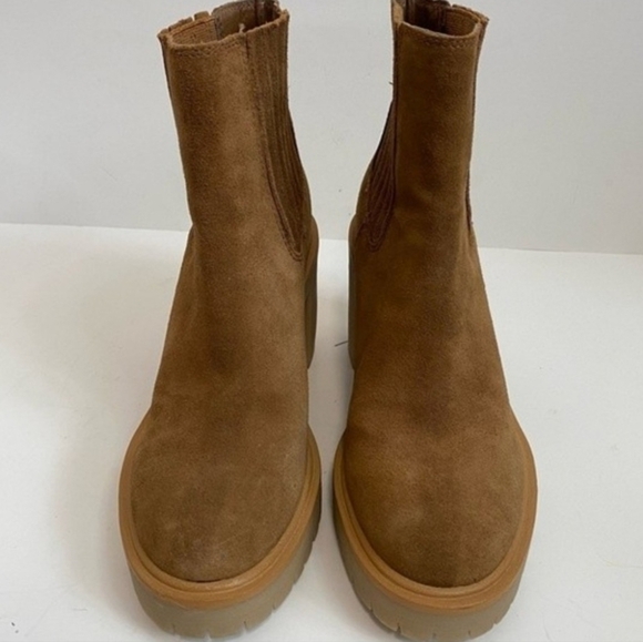Dolce Vita Caster H2O Boots Suede Leather Chunky Brown Size 8 - Picture 2 of 6